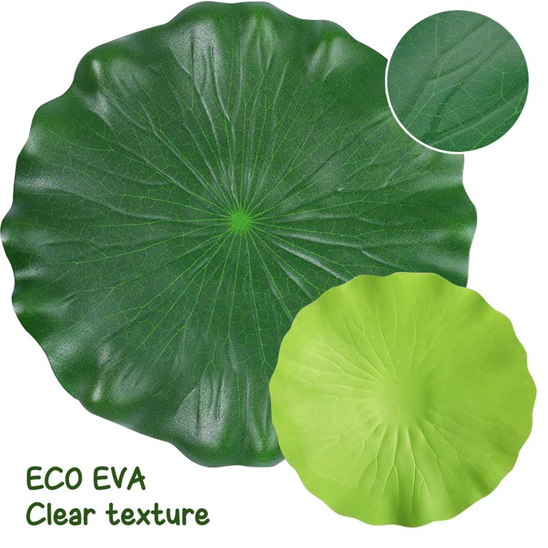 ZAUGONTW 12 Pieces Realistic Lily Pads Leaves  Artificial Floating Foam Lotus Leaves  Water Lily Pads Artificial Foliage Pond Decor for Pond Pool Aquarium Decoration - Image 4